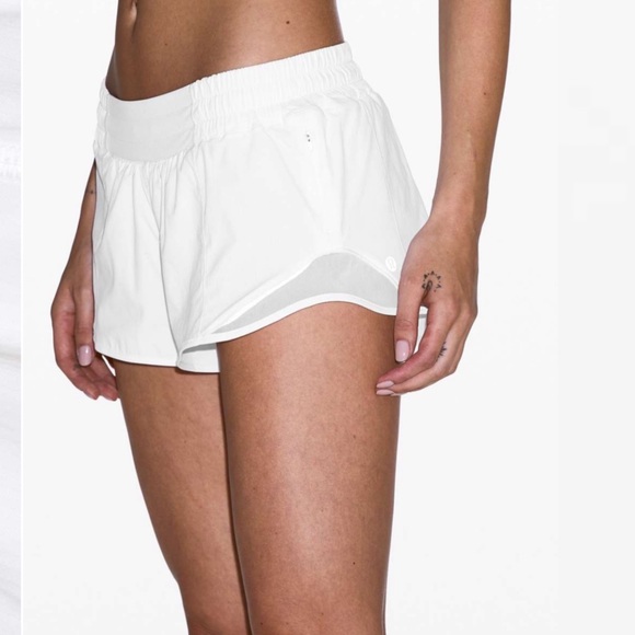 lululemon athletica Pants - Lululemon Hotty Hot Running Shorts II 2.5" Built In Brief White 4